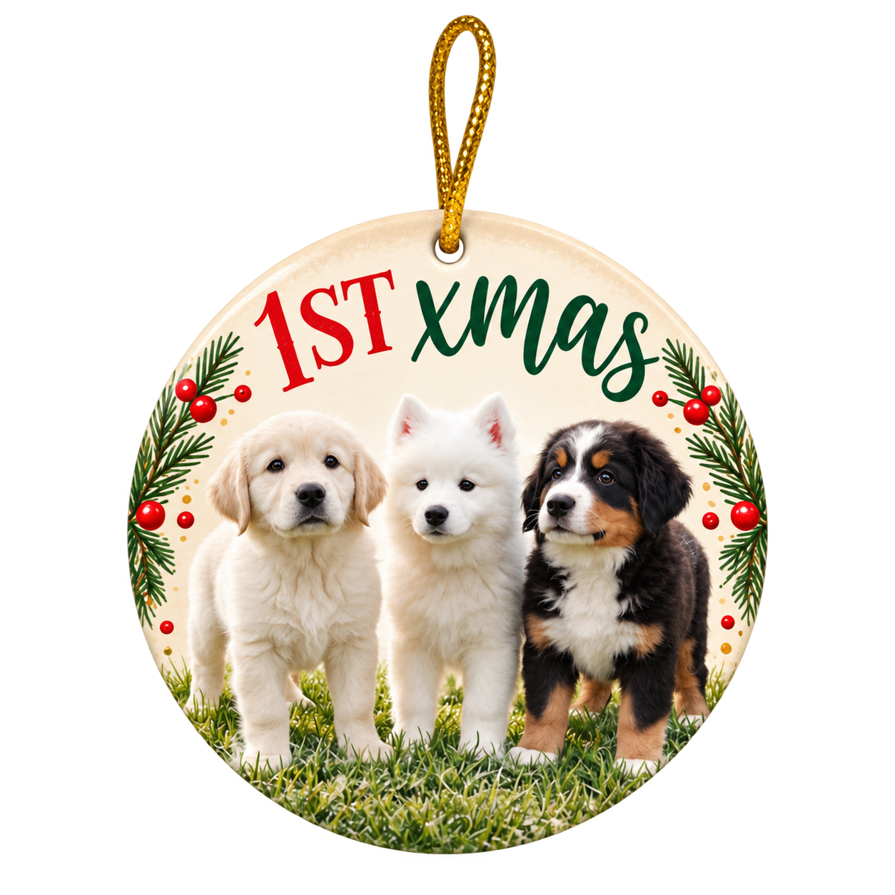 Ornament with personalized cat artwork (example)