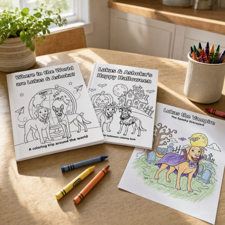 Personalized kids' coloring book starring your dog